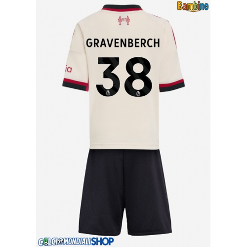 Maglie da calcio Liverpool Ryan Gravenberch #38 Seconda Maglia Bambino 2025-26 Manica Corta + Pantaloni corti)